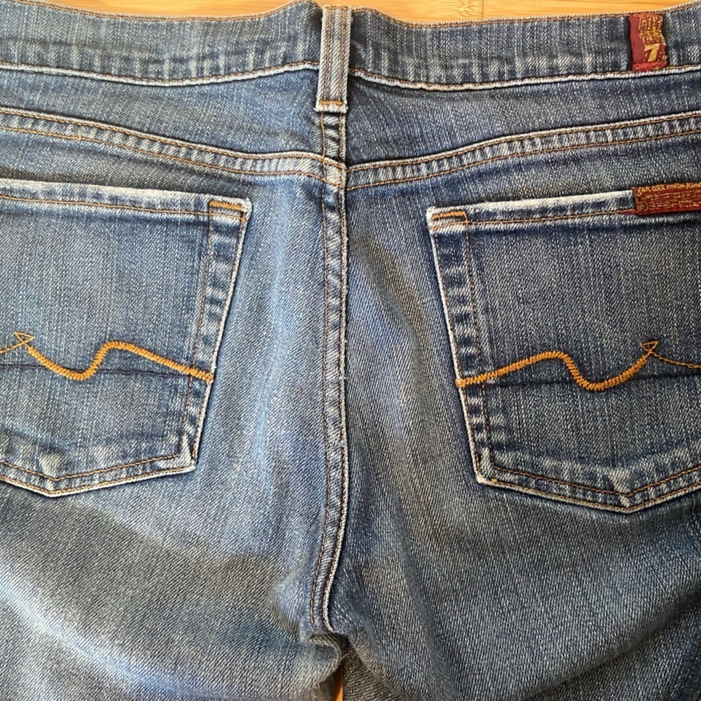 7 For All Mankind Dark Wash Ankle Flare Jeans Size 29 - Picture 4 of 7